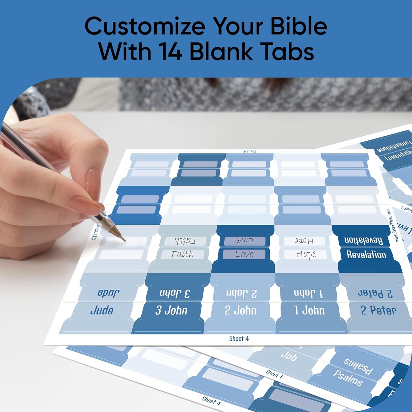 Tab & Verse – Blue Solid Color Bible Tabs