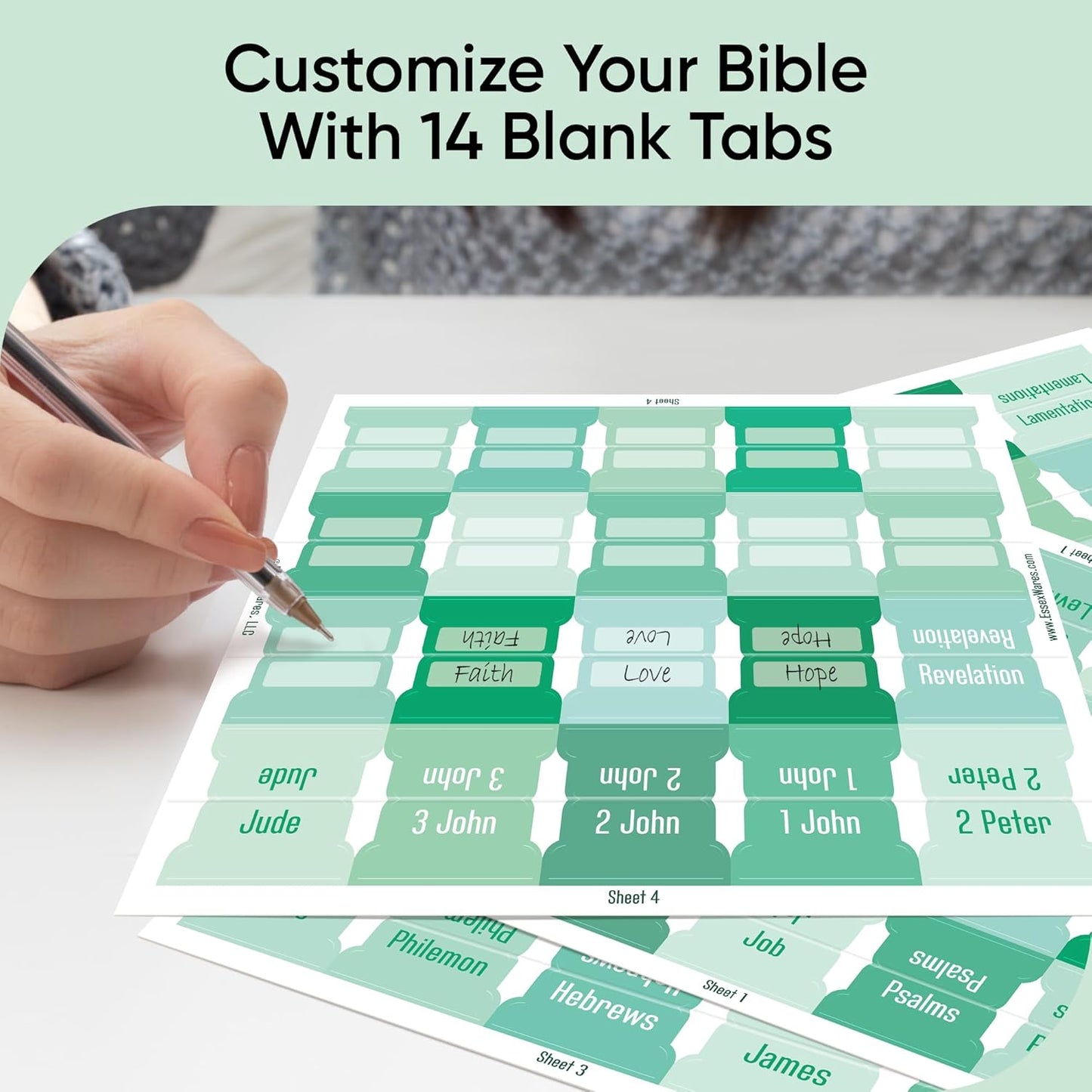 Tab & Verse – Jade Solid Color Bible Tabs