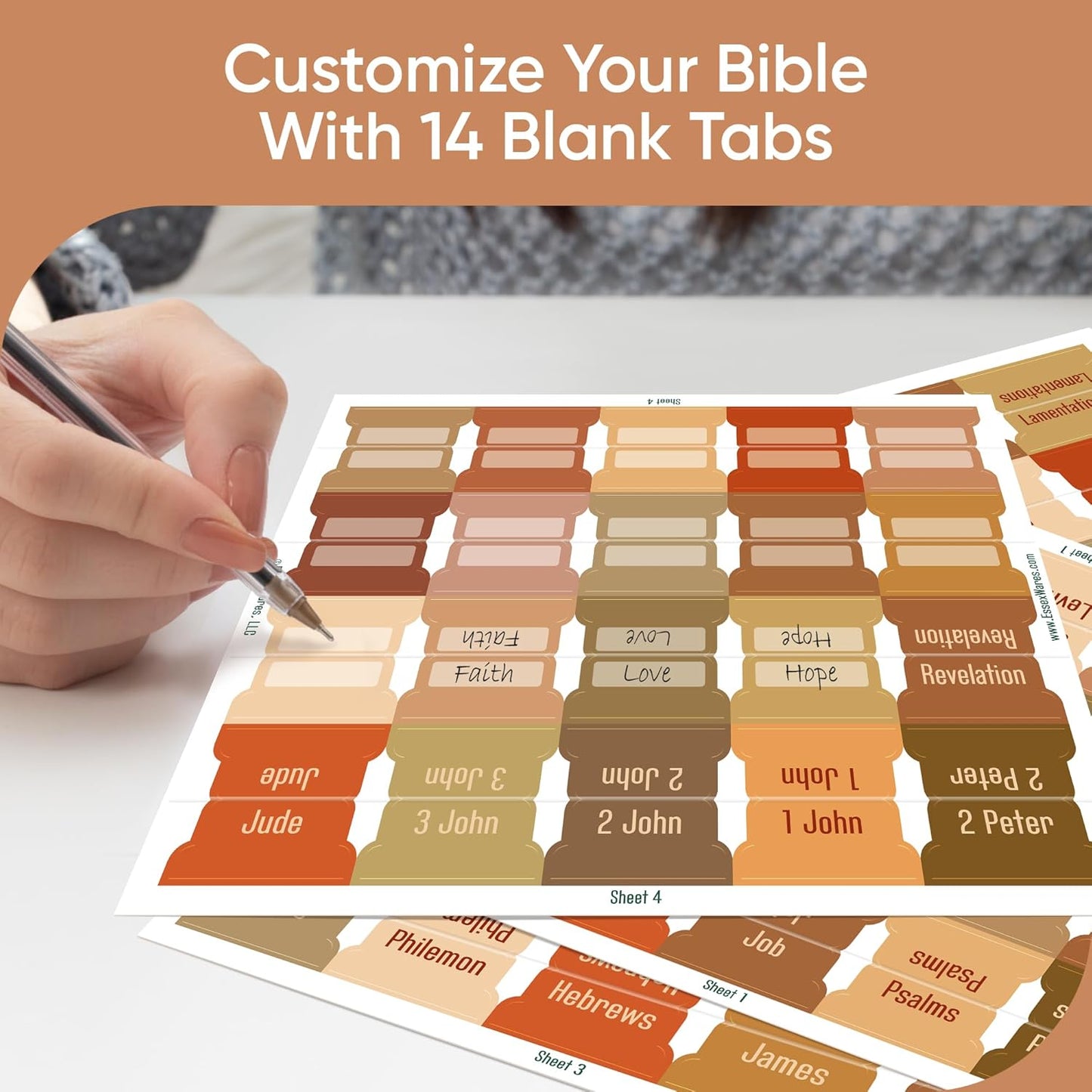Tab & Verse – Terracotta Solid Color Bible Tabs