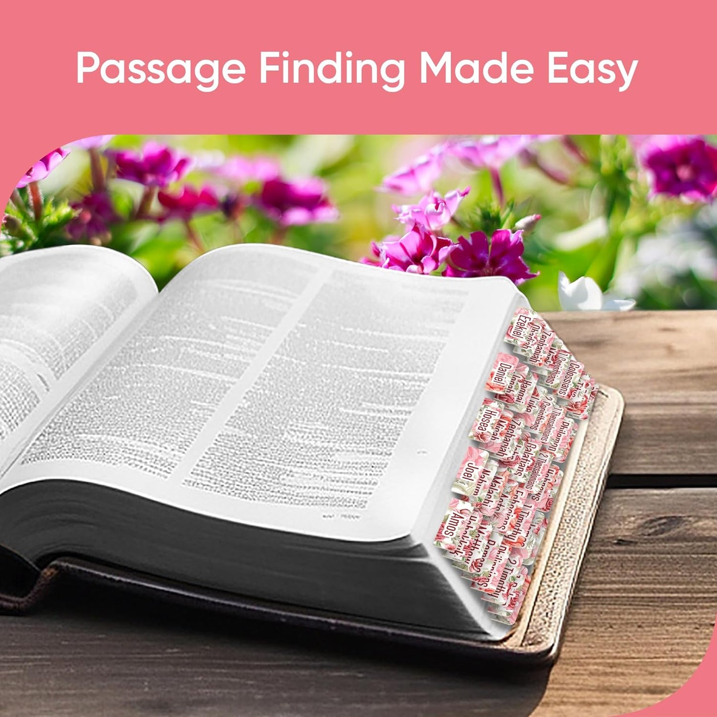 Tab & Verse – Pink & Red Roses Flower Bible Tabs