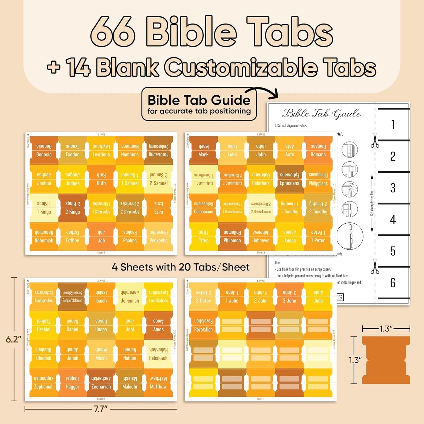 Tab & Verse – Honey Solid Color Bible Tabs