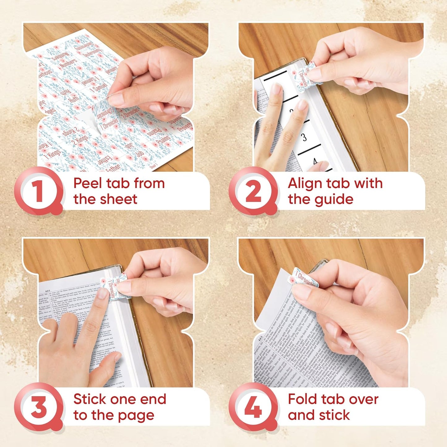 Tab & Verse – Rosy Pink Flowers Bible Tabs