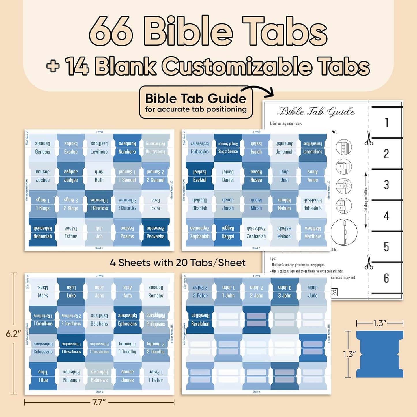 Tab & Verse – Blue Solid Color Bible Tabs