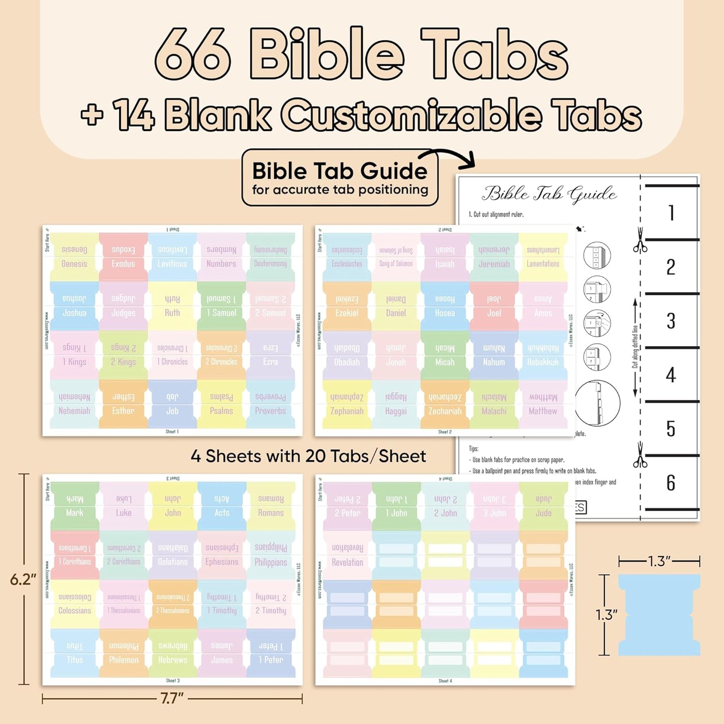 Tab & Verse – Pastels Solid Color Bible Tabs