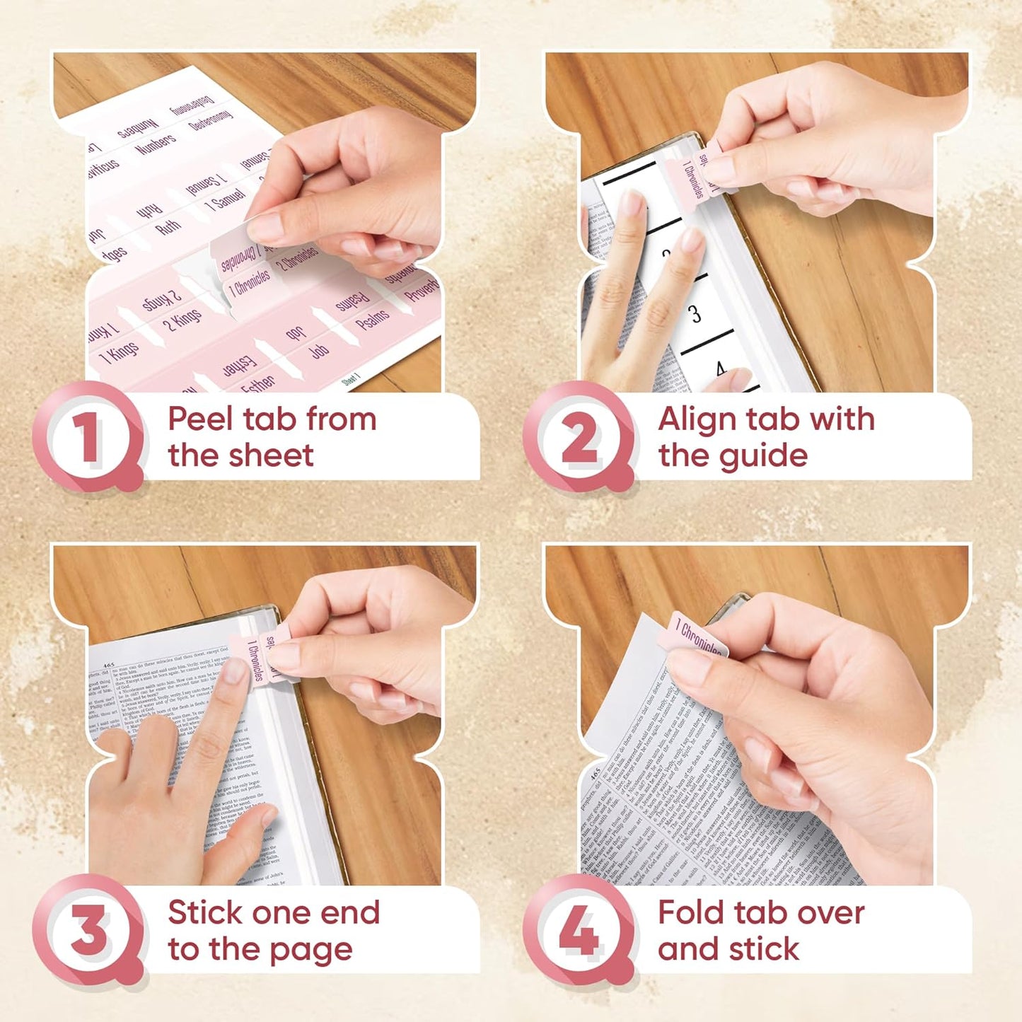 Tab & Verse – Purple & Pink Solid Color Bible Tabs
