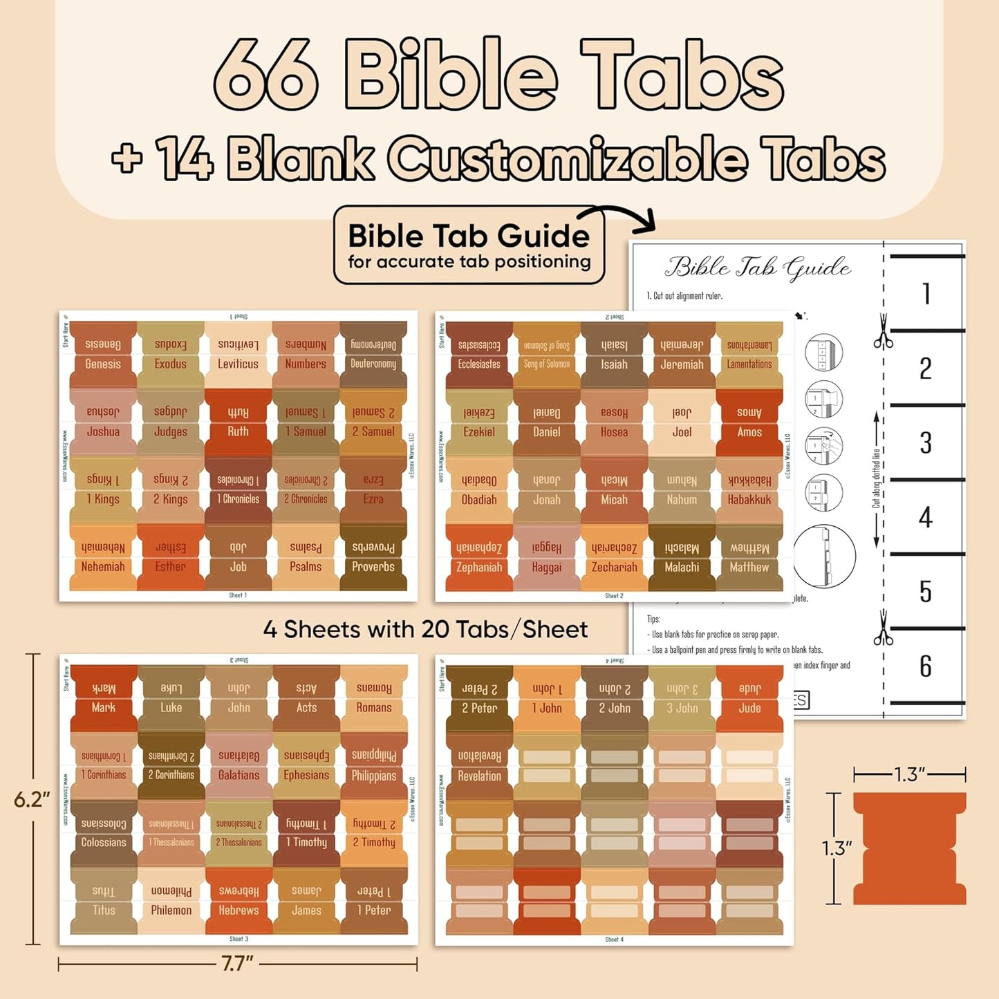 Tab & Verse – Terracotta Solid Color Bible Tabs