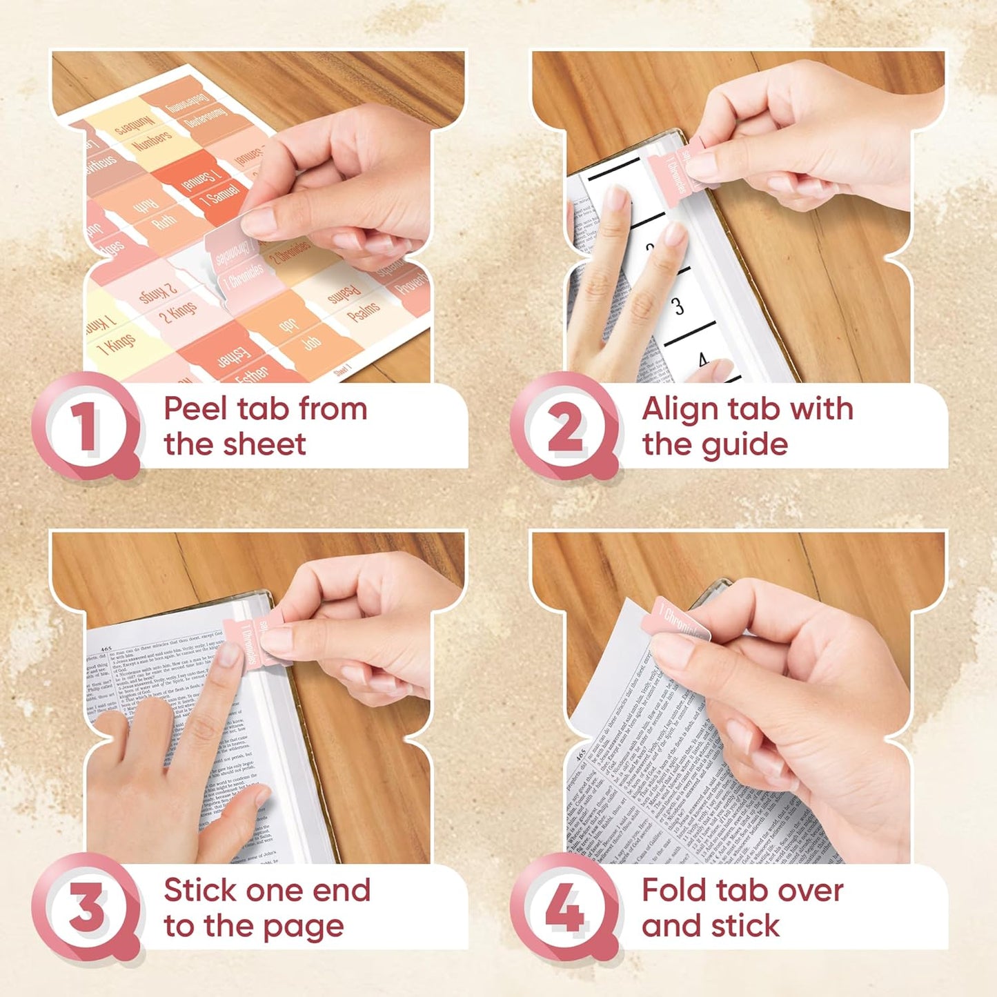 Tab & Verse – Peaches & Cream Solid Color Bible Tabs