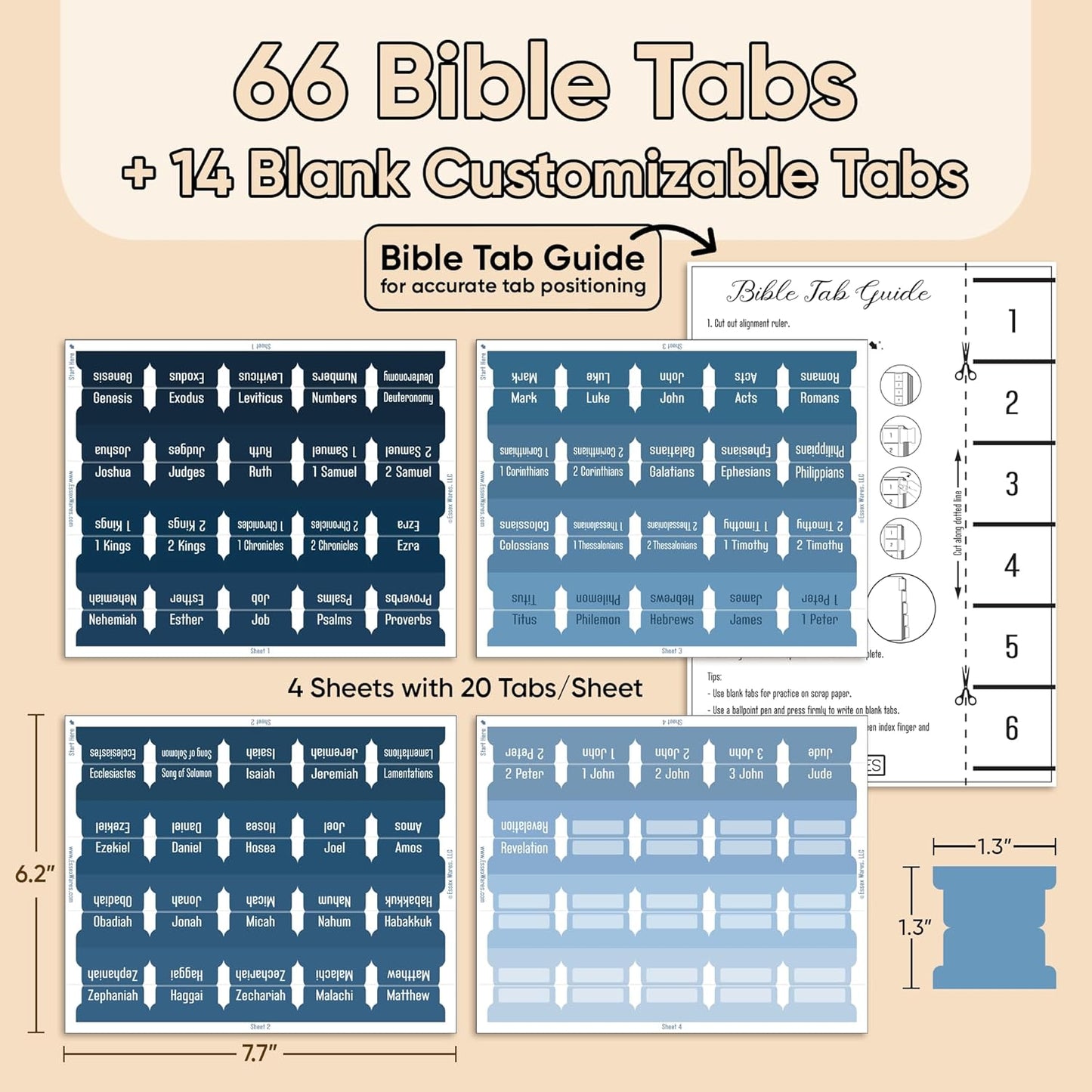 Tab & Verse – Winter Blues Solid Color Bible Tabs