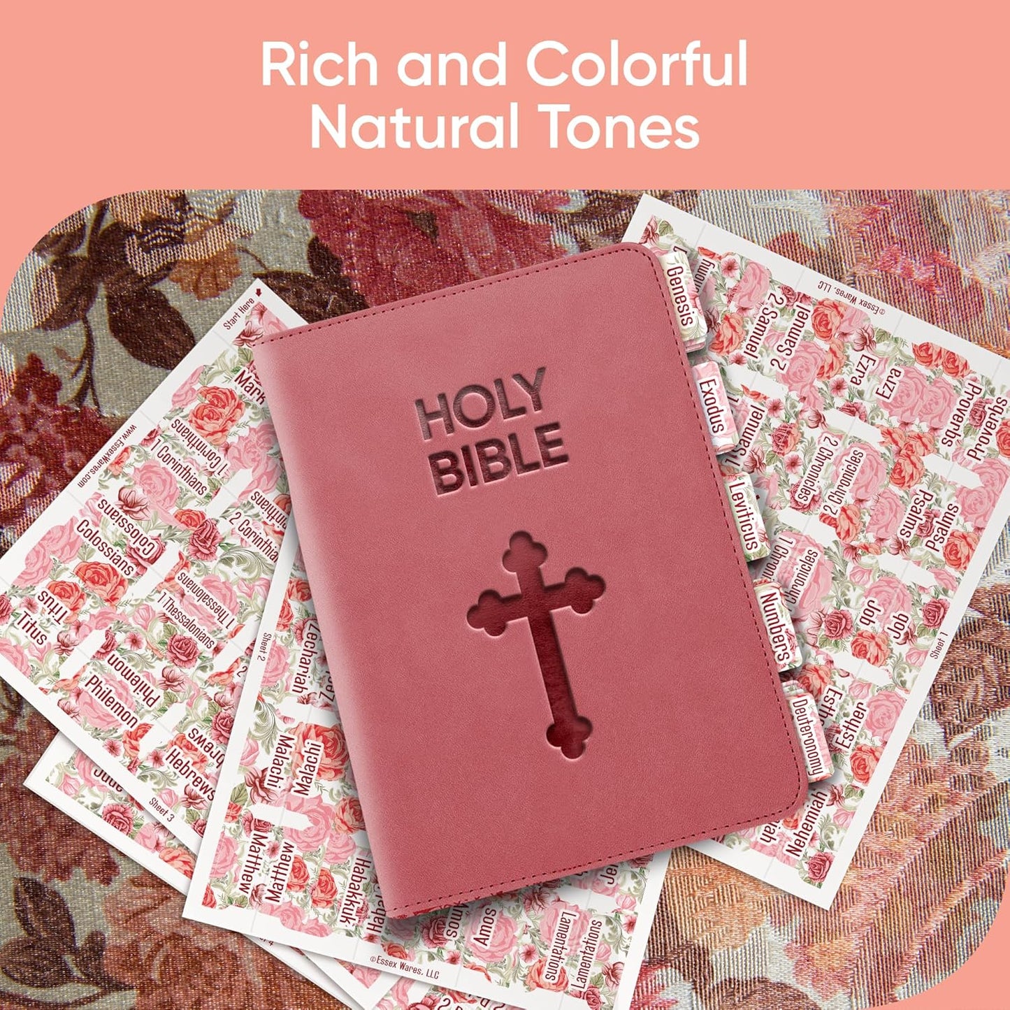 Tab & Verse – Pink & Red Roses Flower Bible Tabs