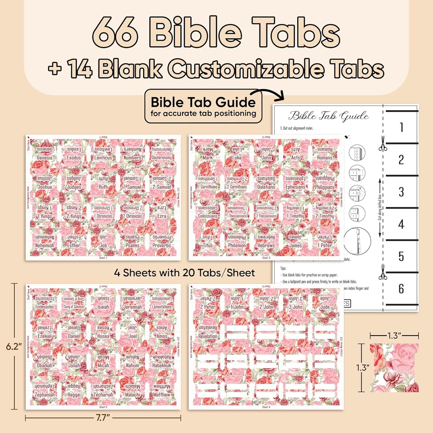 Tab & Verse – Pink & Red Roses Flower Bible Tabs