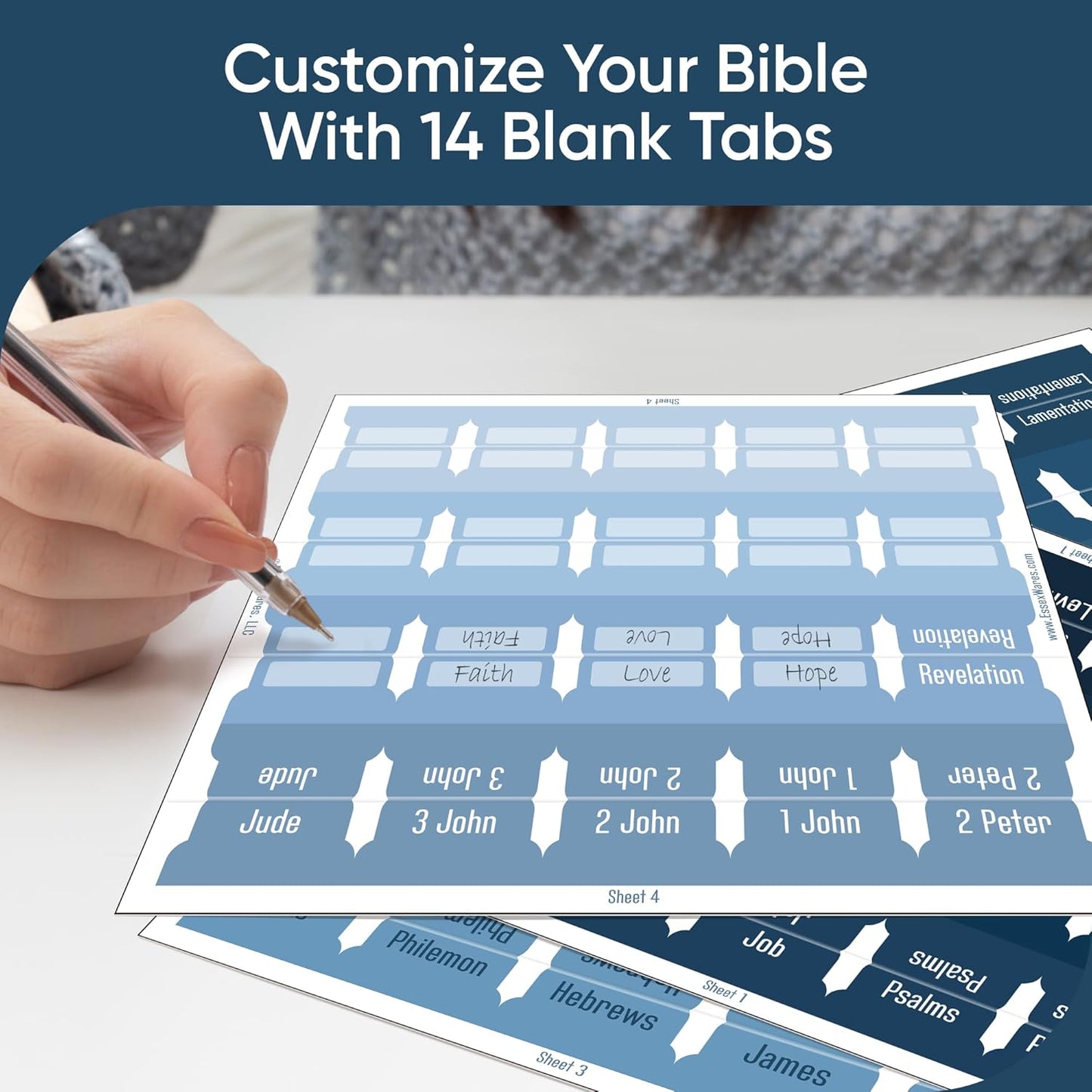 Tab & Verse – Winter Blues Solid Color Bible Tabs