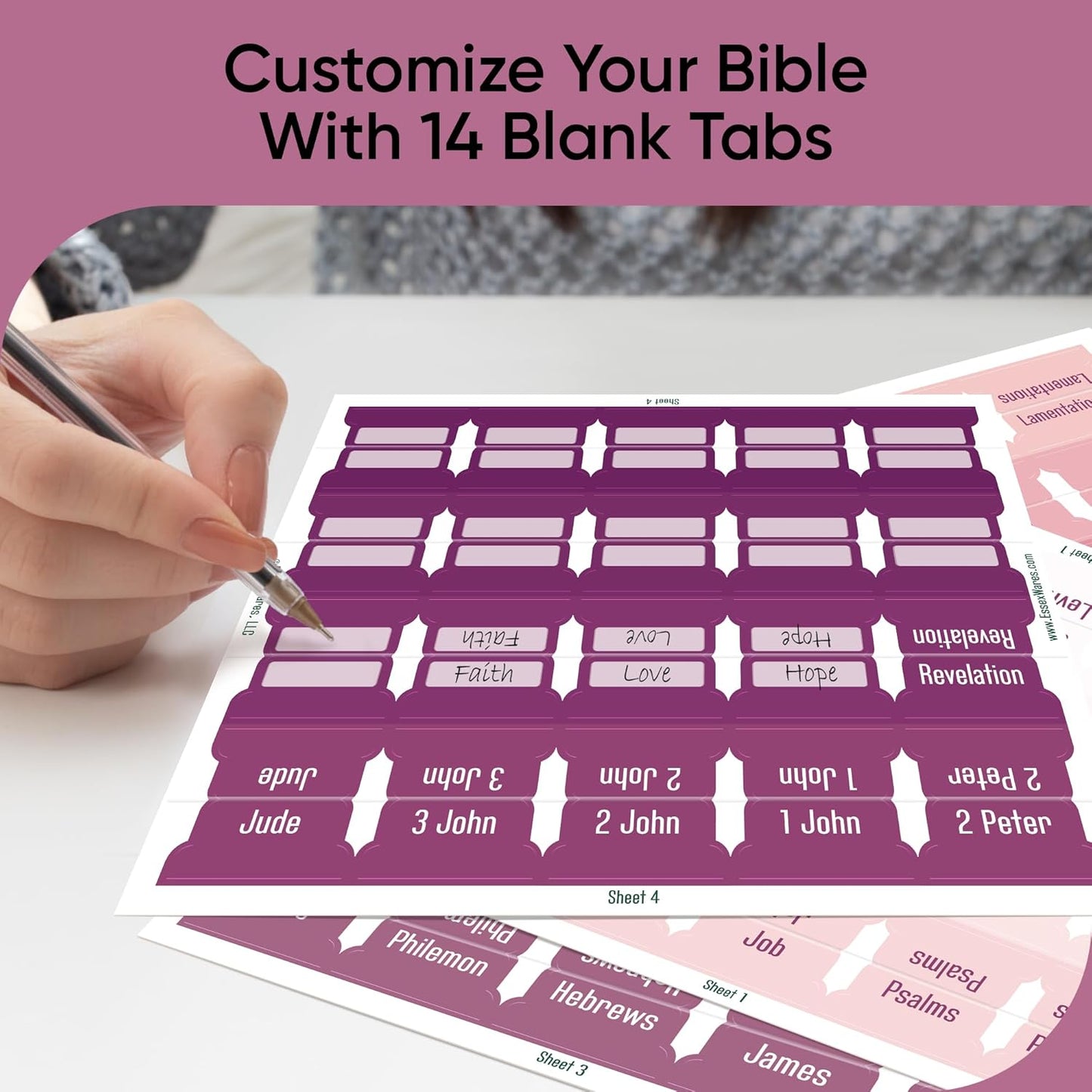 Tab & Verse – Purple & Pink Solid Color Bible Tabs
