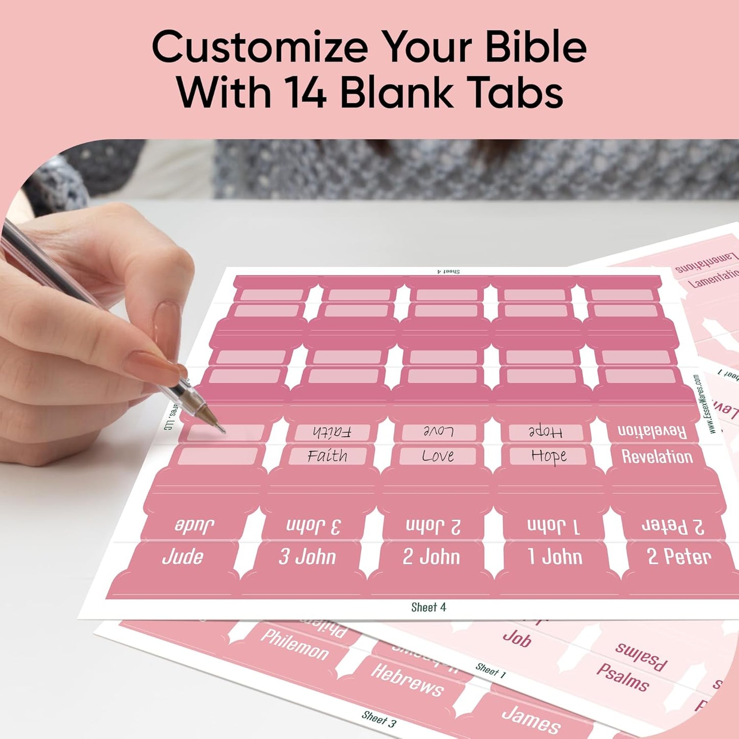 Tab & Verse – Pink Solid Color Bible Tabs