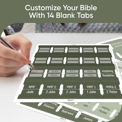 Tab & Verse – Sage Green Solid Color Bible Tabs