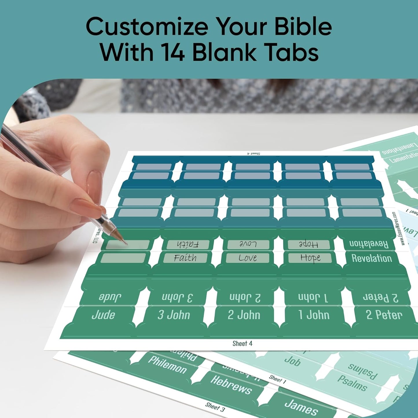 Tab & Verse – Ocean Solid Color Bible Tabs
