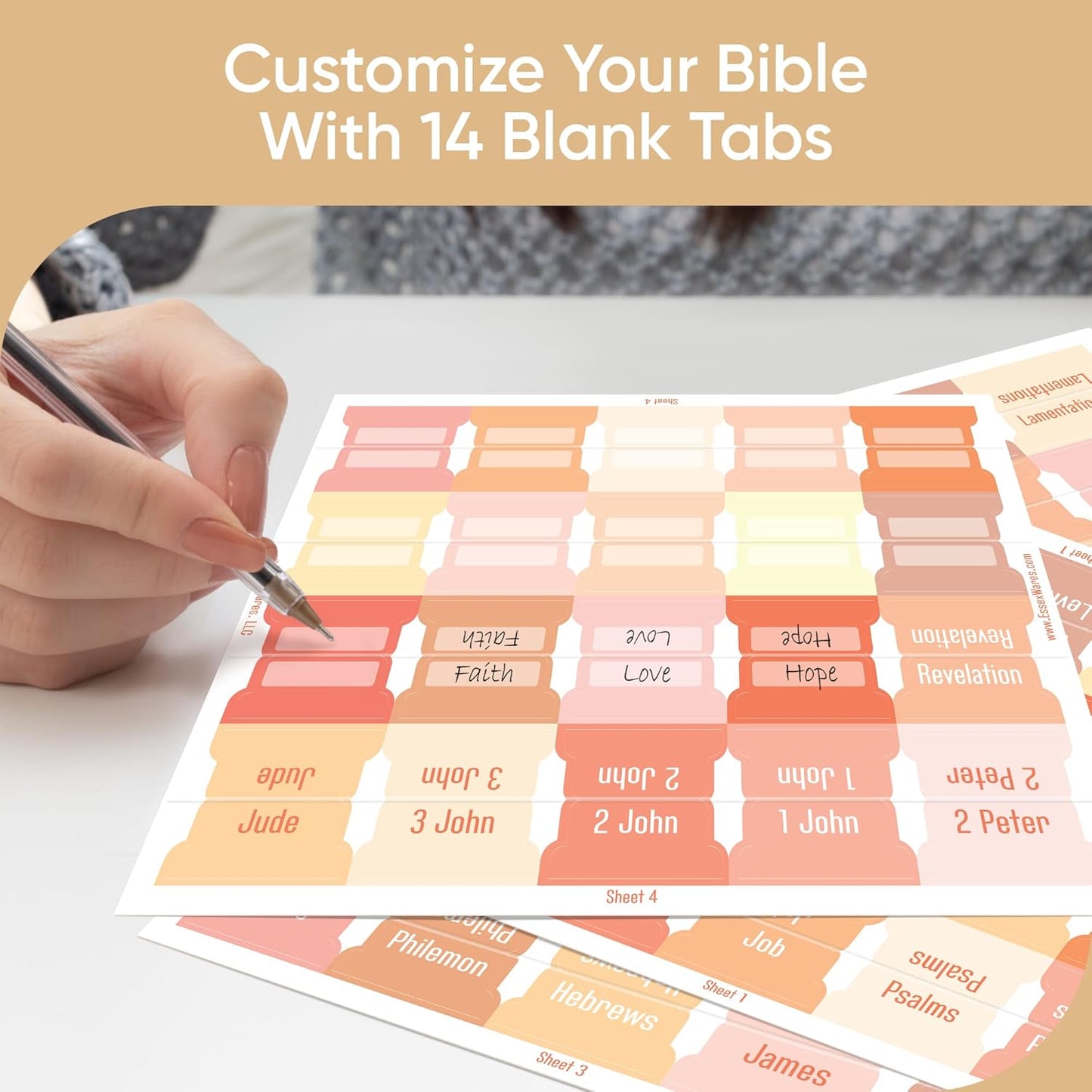 Tab & Verse – Peaches & Cream Solid Color Bible Tabs