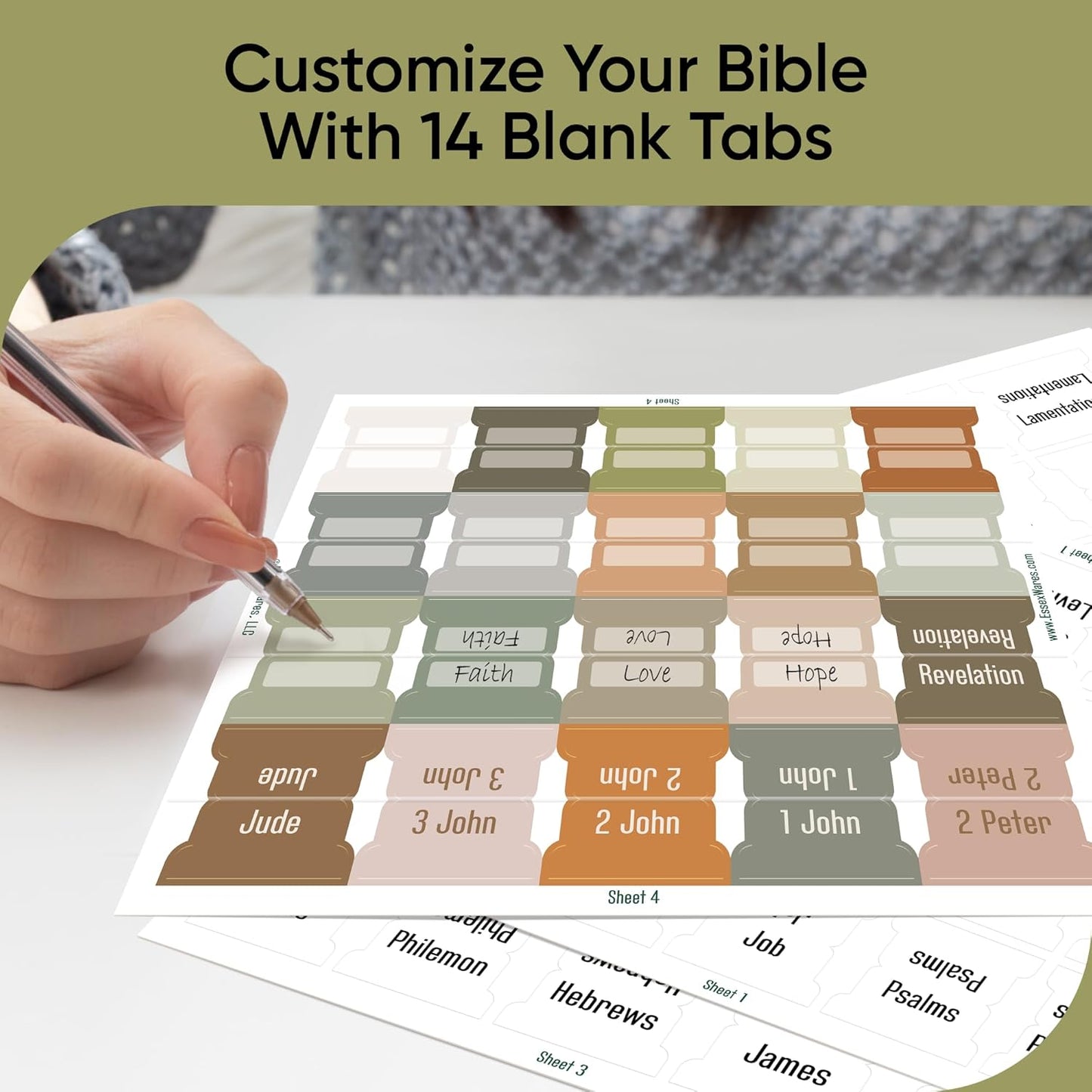Tab & Verse – Earthy Solid Color Bible Tabs