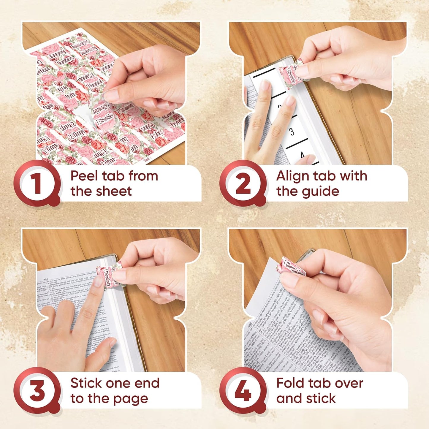 Tab & Verse – Pink & Red Roses Flower Bible Tabs