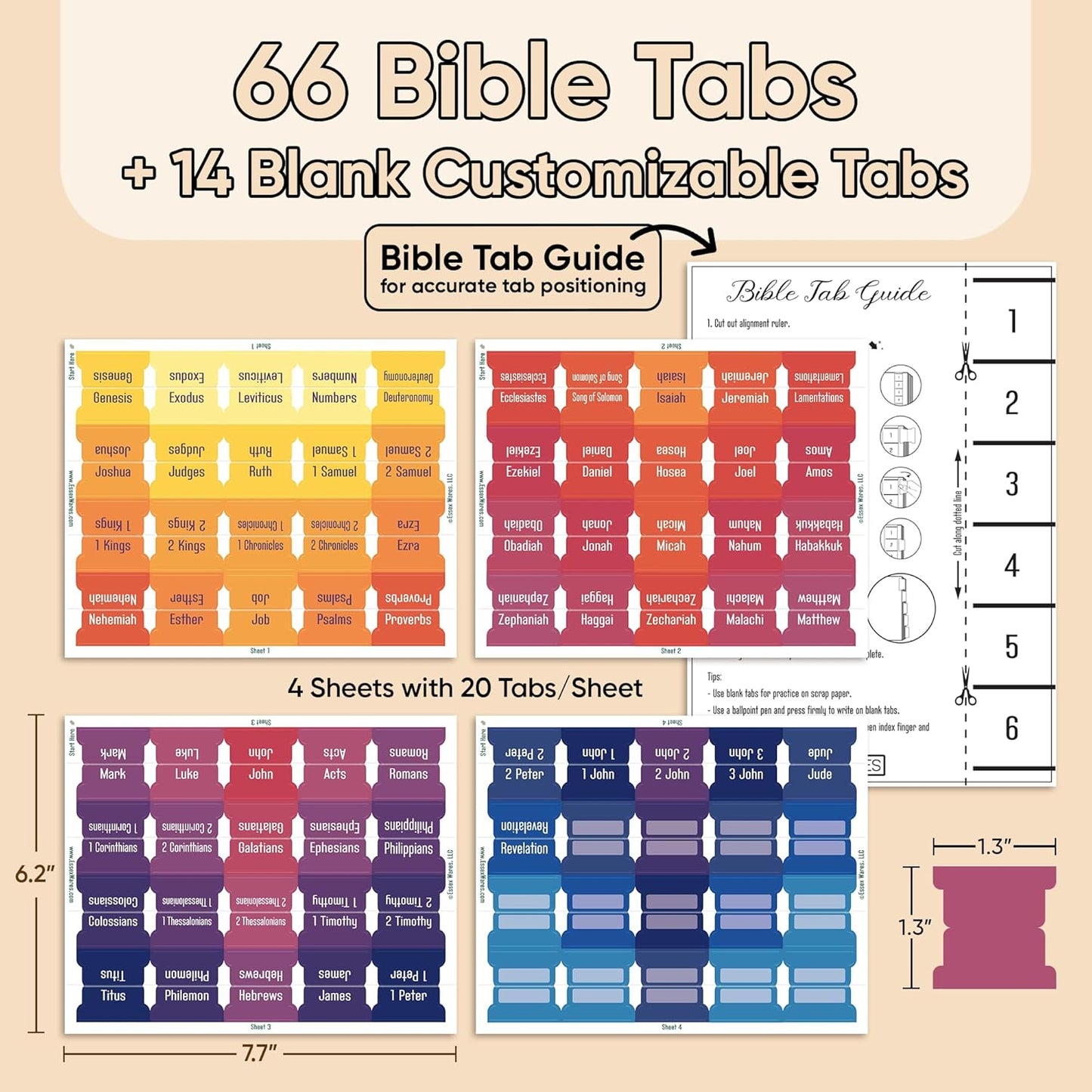 Tab & Verse – Sunset Solid Color Bible Tabs