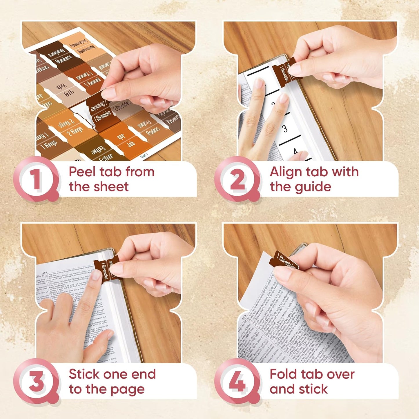 Tab & Verse – Coffee Solid Color Bible Tabs