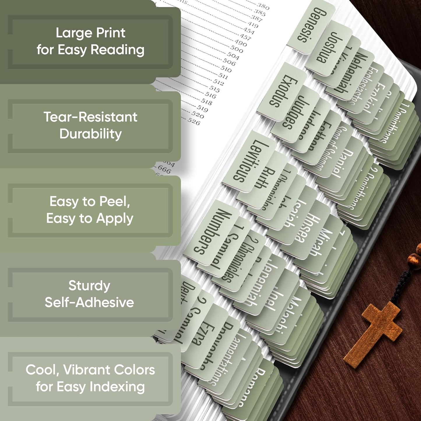 Tab & Verse – Sage Green Solid Color Bible Tabs