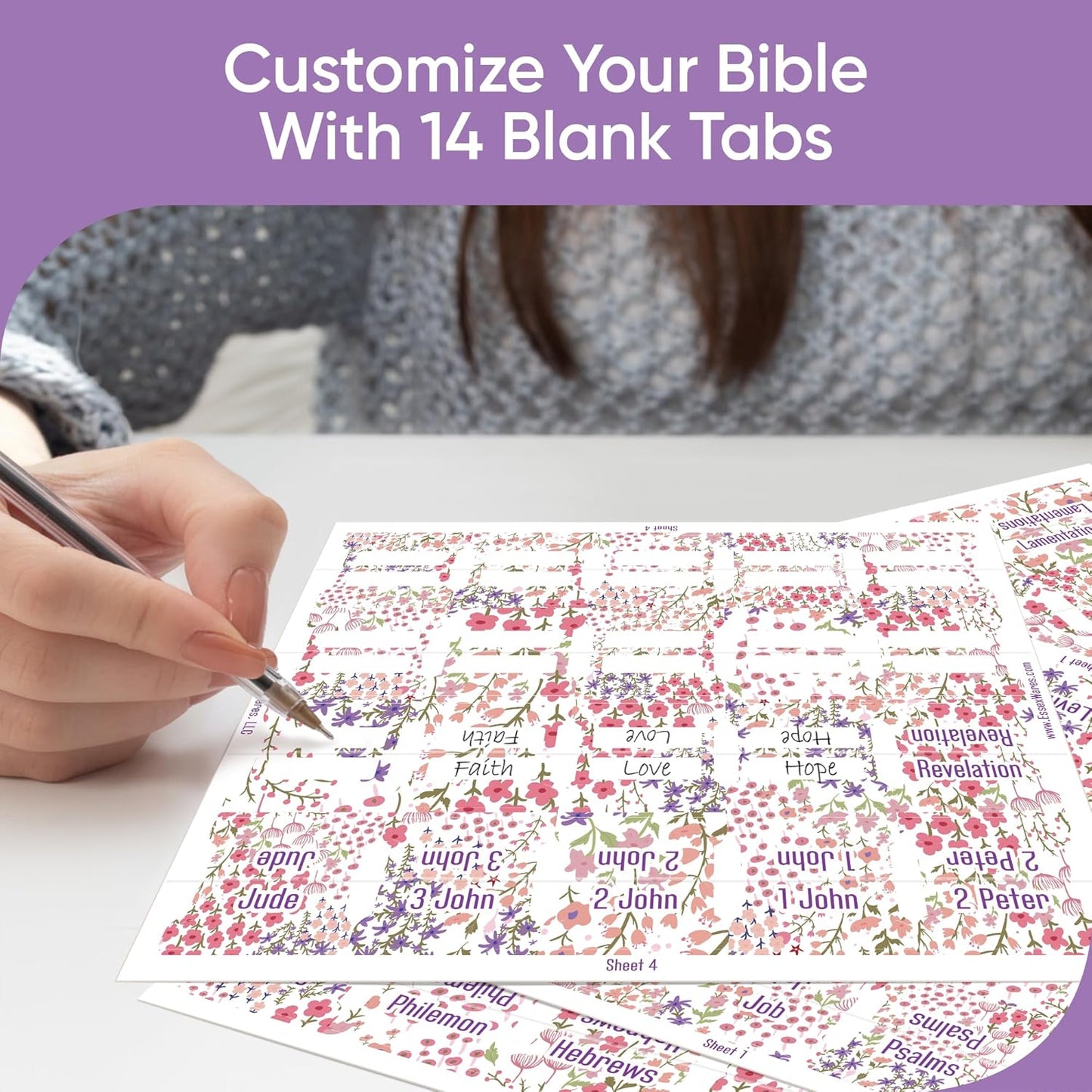 Tab & Verse – Pink & Purple Flowers Bible Tabs