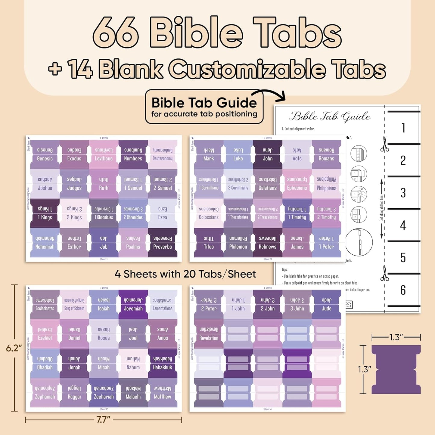 Tab & Verse – Lavender Solid Color Bible Tabs