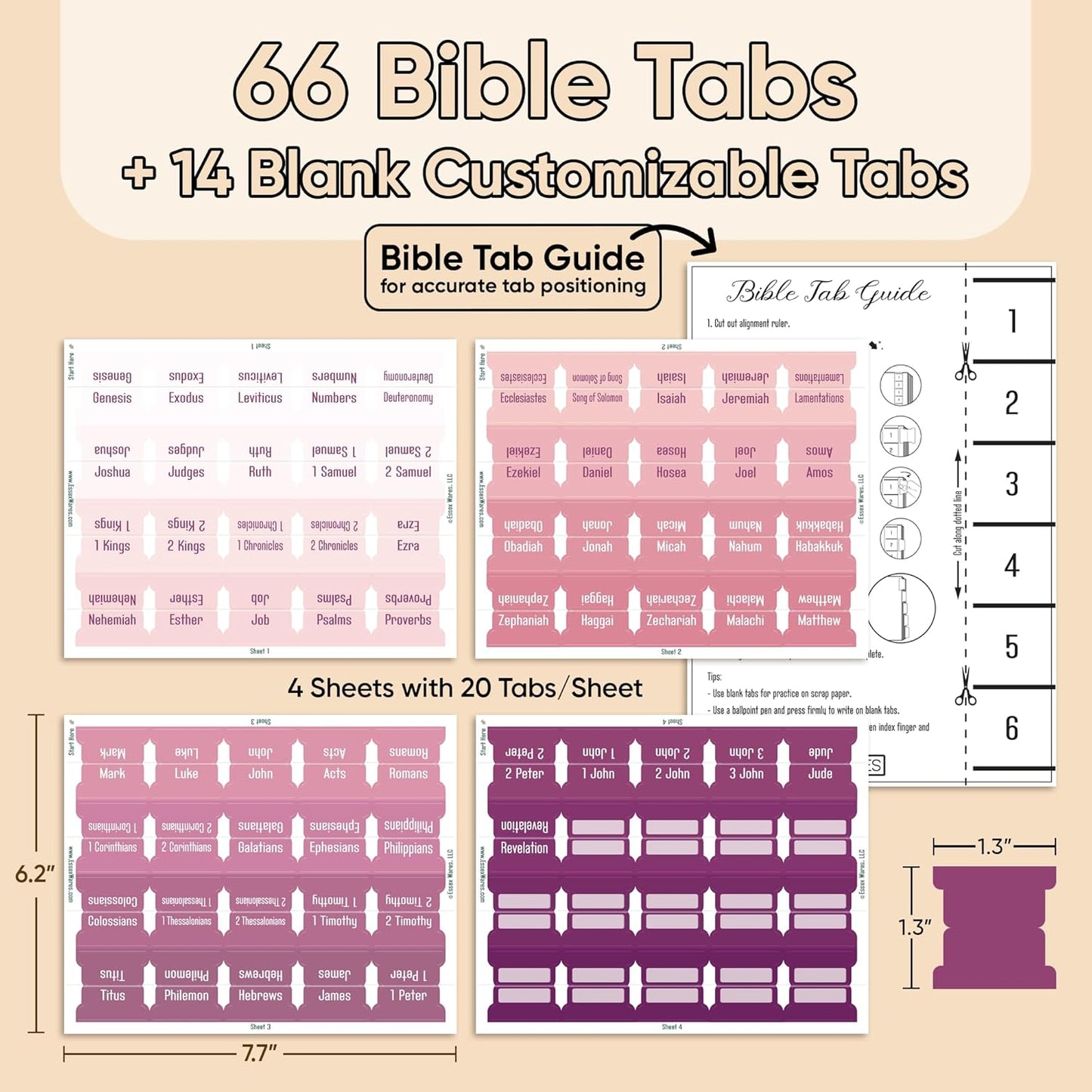 Tab & Verse – Purple & Pink Solid Color Bible Tabs