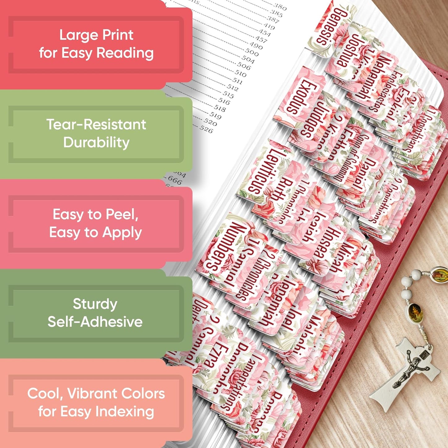 Tab & Verse – Pink & Red Roses Flower Bible Tabs