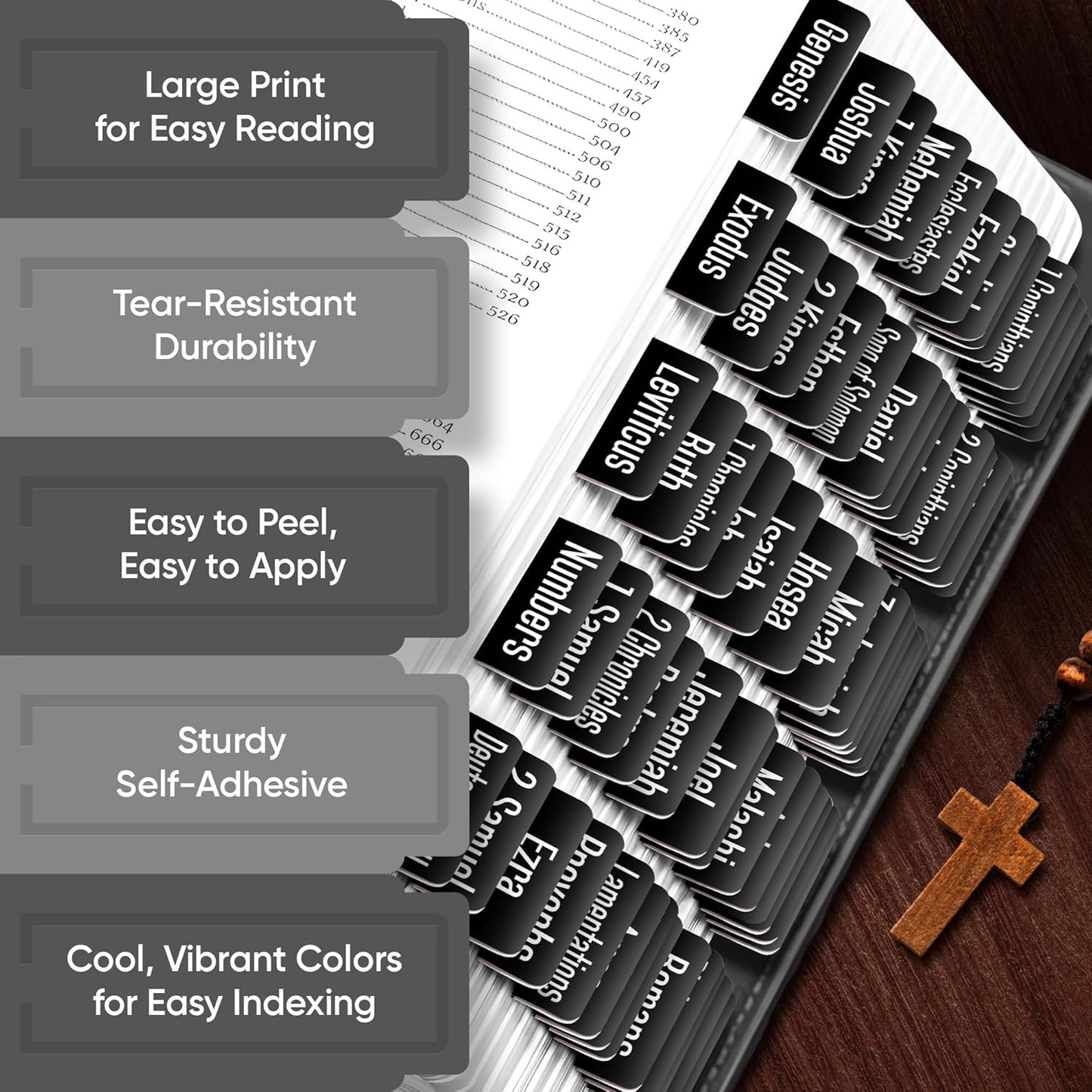 Tab & Verse – Black Solid Color Bible Tabs