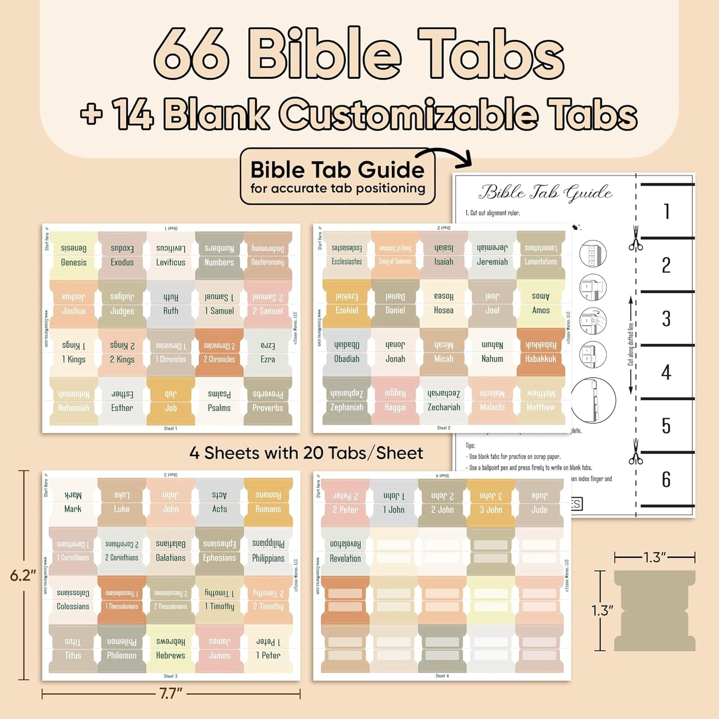 Tab & Verse – Boho Solid Color Bible Tabs