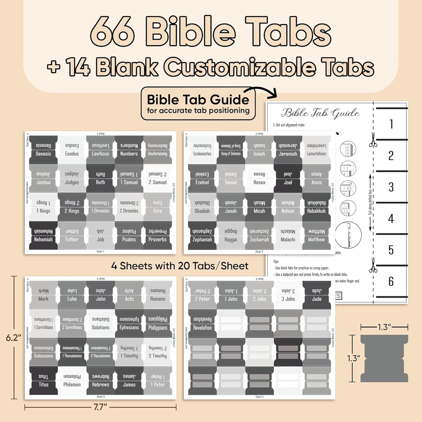 Tab & Verse – Gray Solid Color Bible Tabs