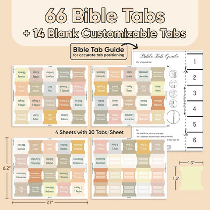 Tab & Verse – Boho Spanish (Not Catholic) Solid Color Bible Tabs