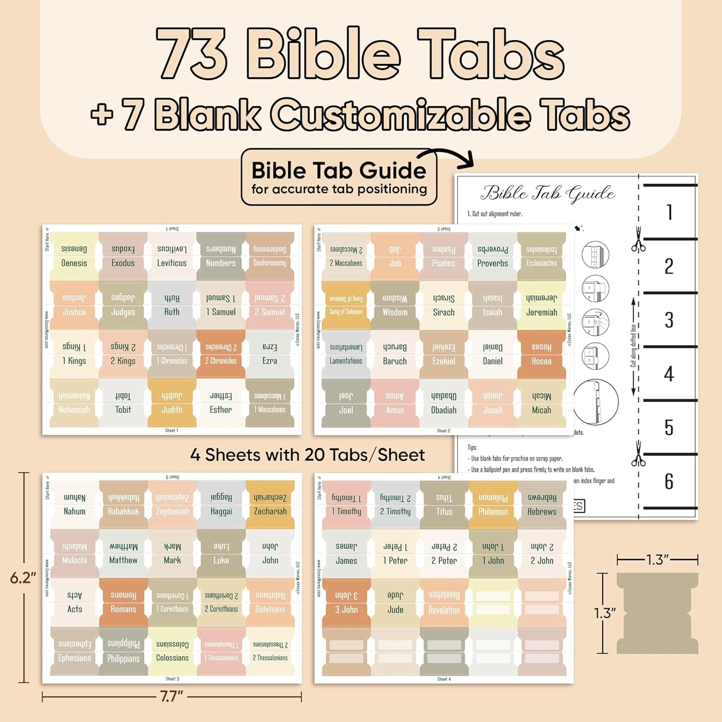Tab & Verse – Catholic Boho Solid Color Bible Tabs
