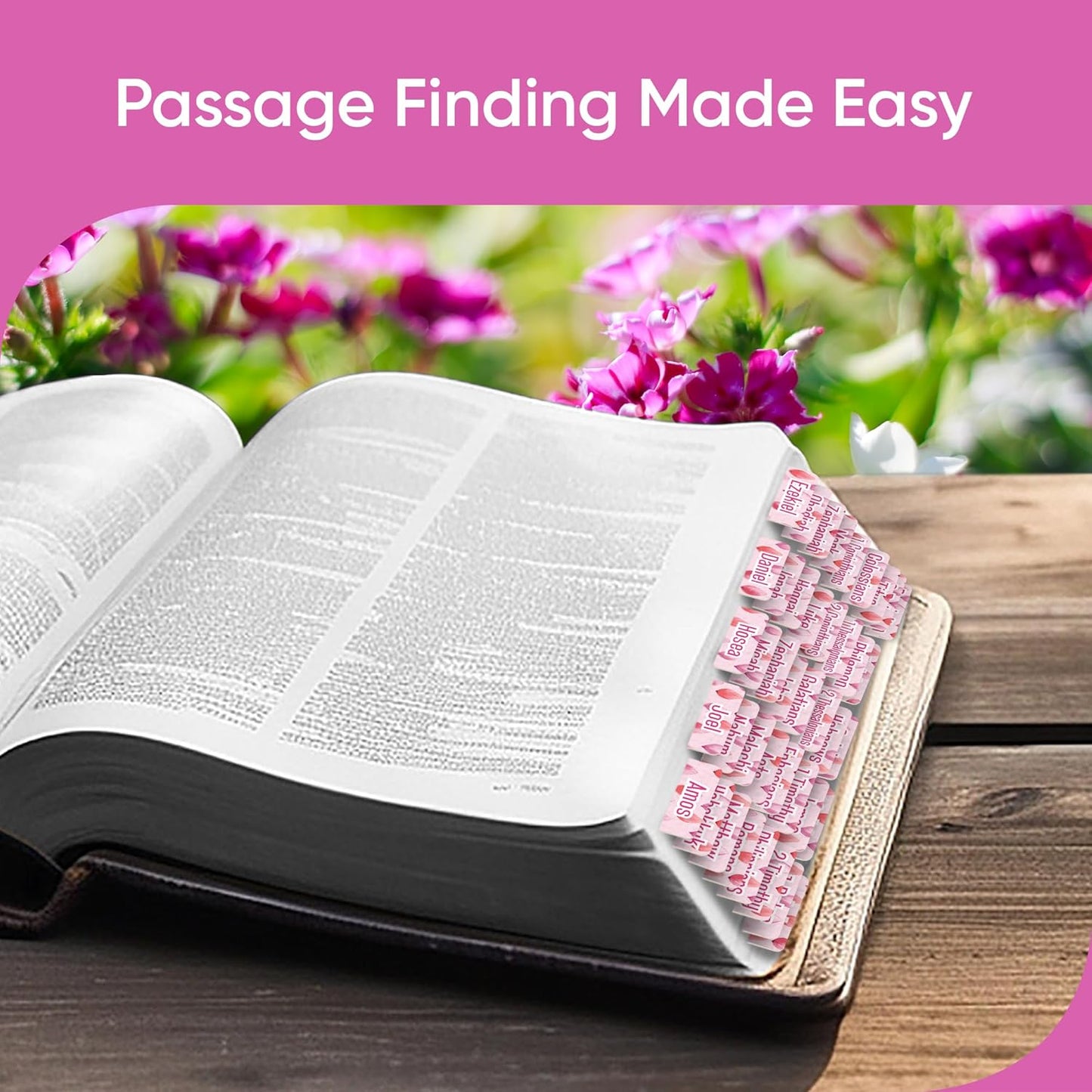 Tab & Verse – Candy Pink Leaves Bible Tabs