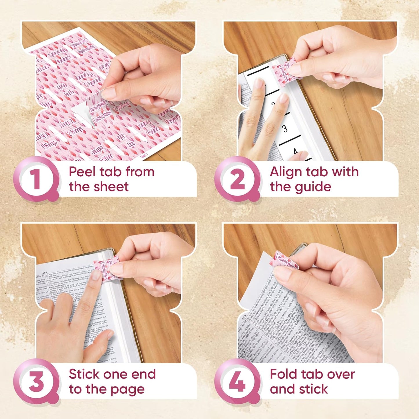 Tab & Verse – Candy Pink Leaves Bible Tabs