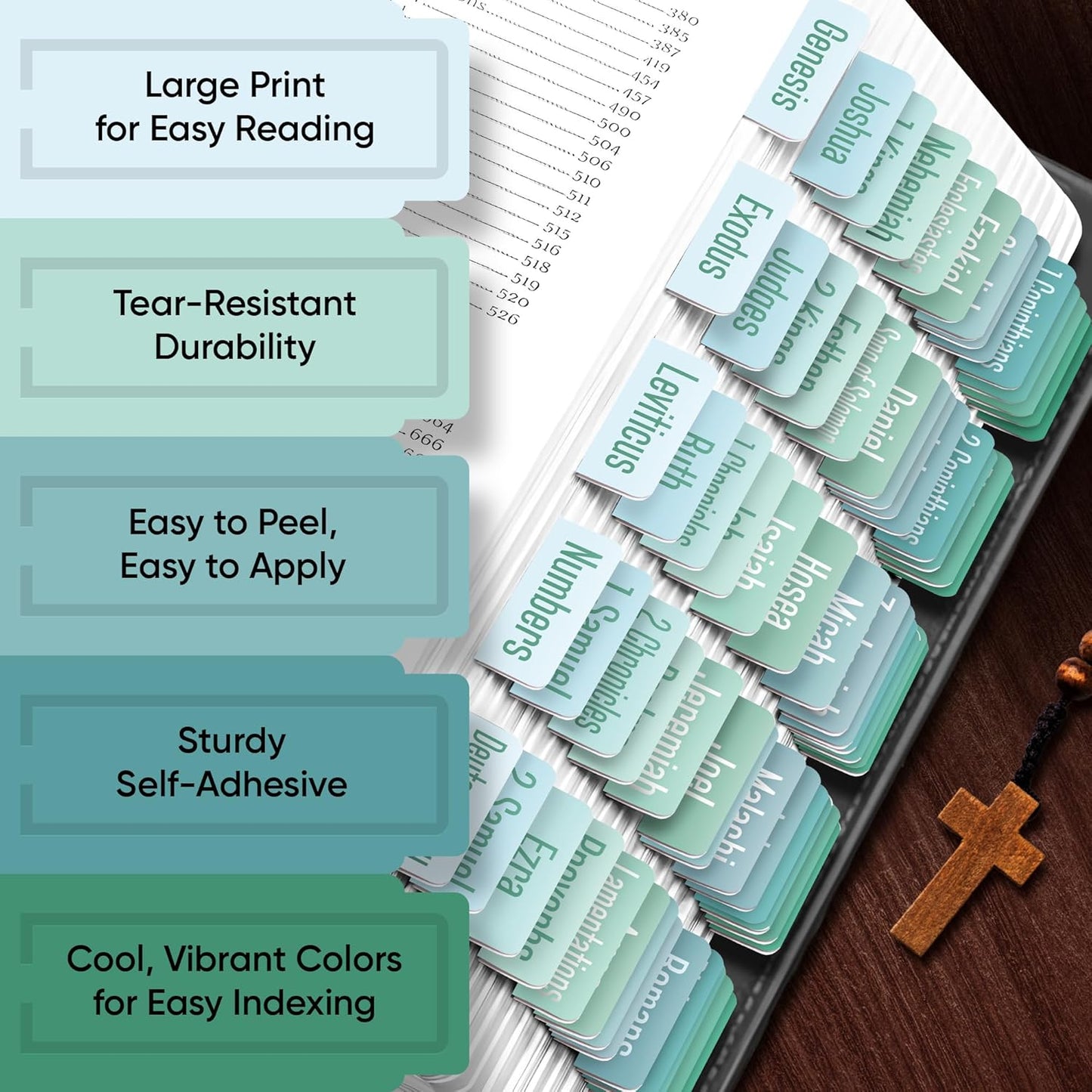 Tab & Verse – Ocean Solid Color Bible Tabs