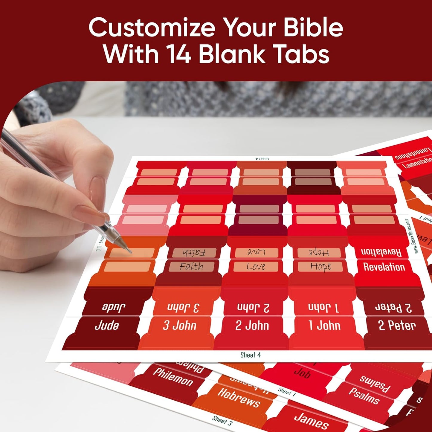 Tab & Verse – Red Solid Color Bible Tabs