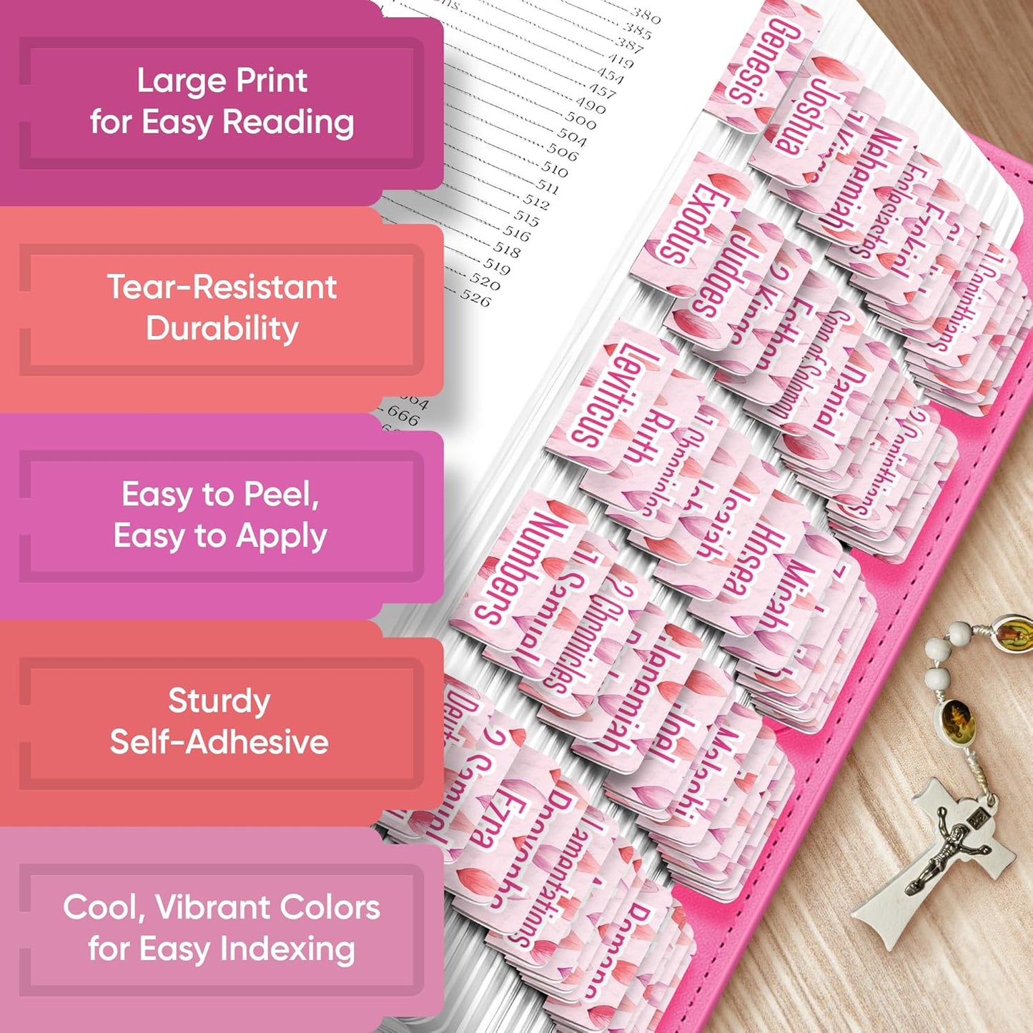 Tab & Verse – Candy Pink Leaves Bible Tabs