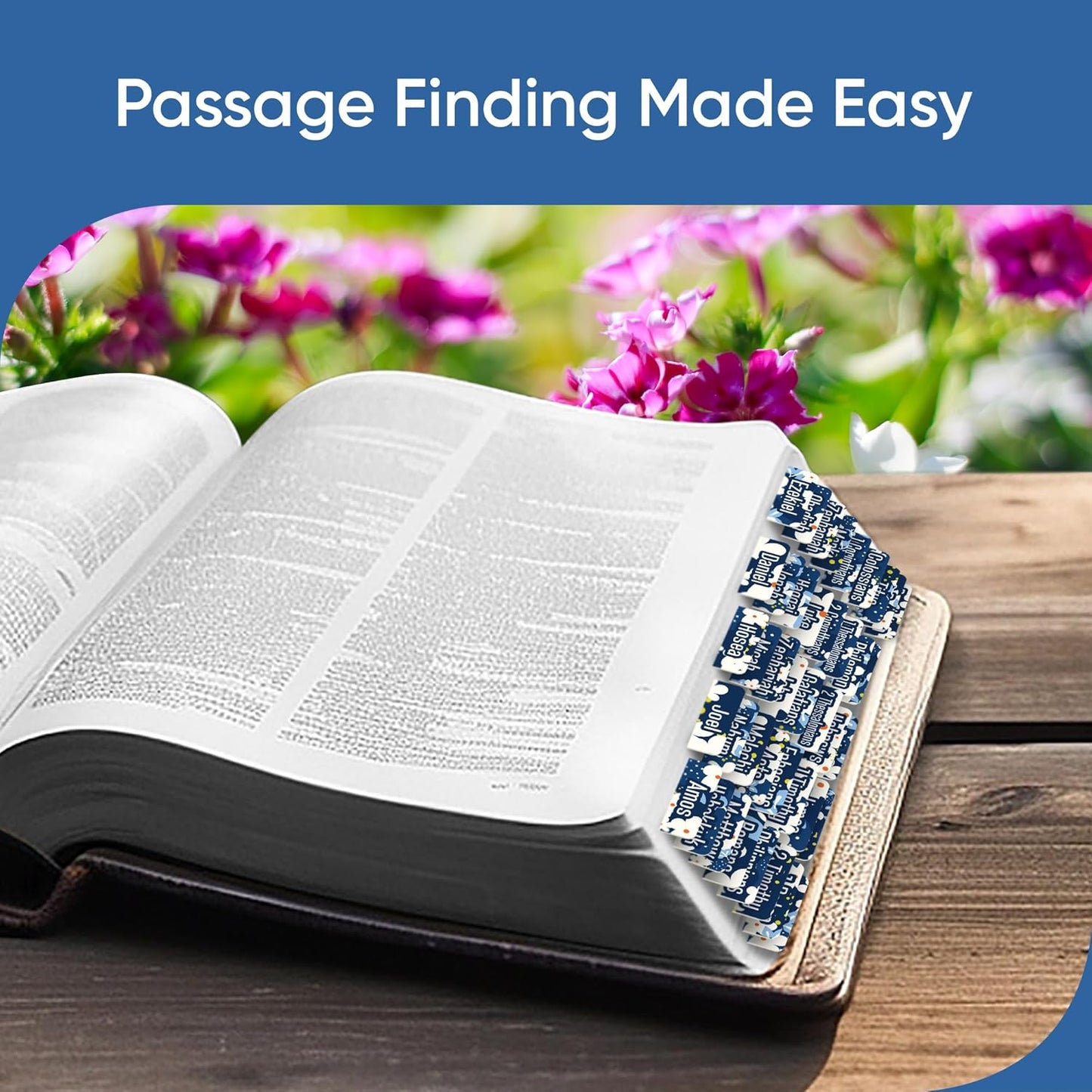 Tab & Verse – Blue & White Flowers Bible Tabs