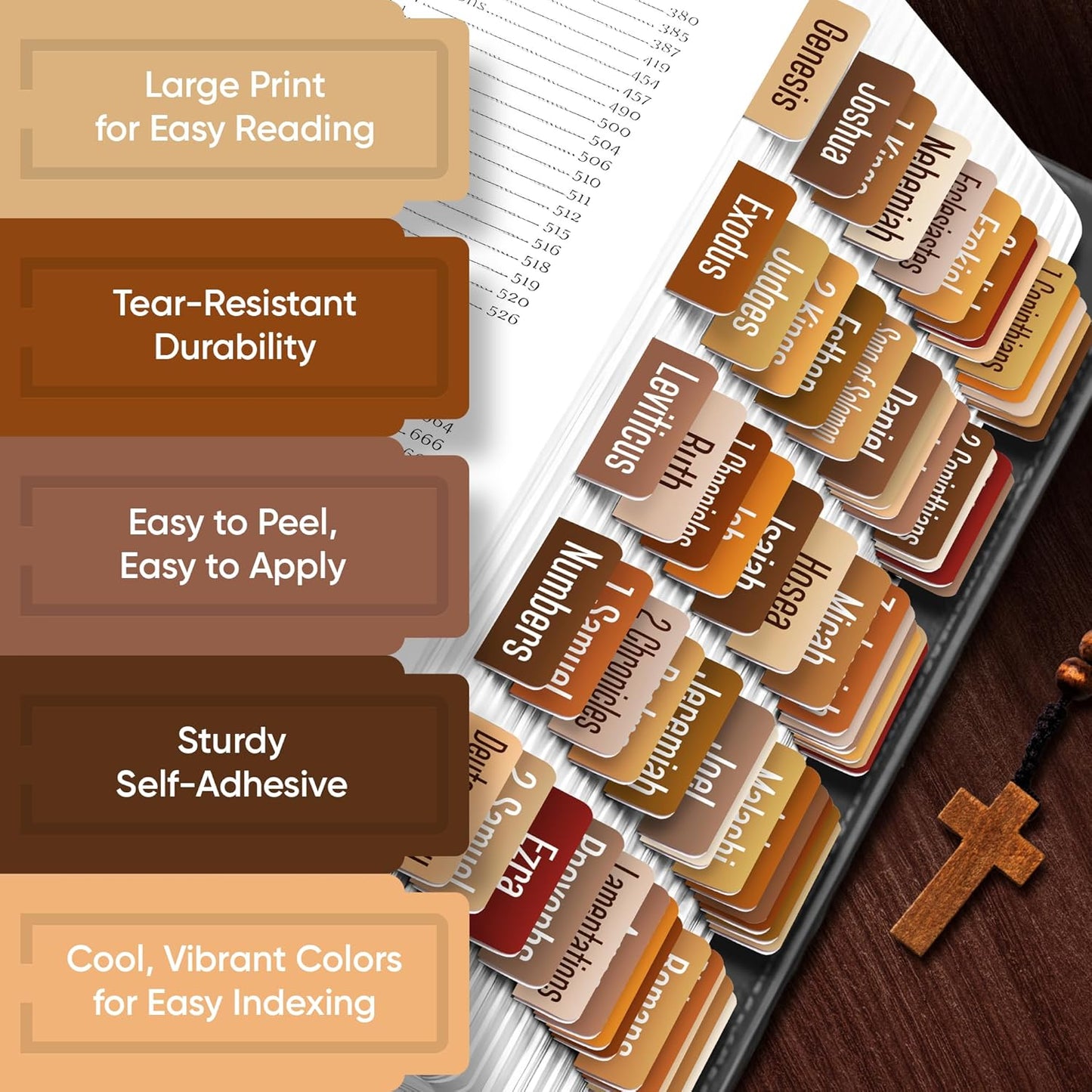 Tab & Verse – Coffee Solid Color Bible Tabs