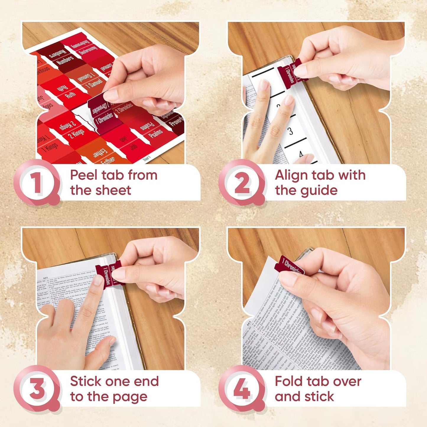 Tab & Verse – Red Solid Color Bible Tabs
