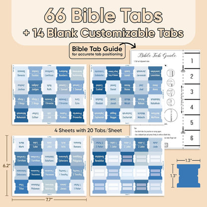 Tab & Verse – Blue Solid Color Bible Tabs