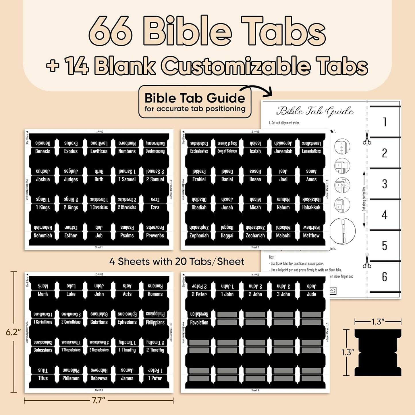 Tab & Verse – Black Solid Color Bible Tabs