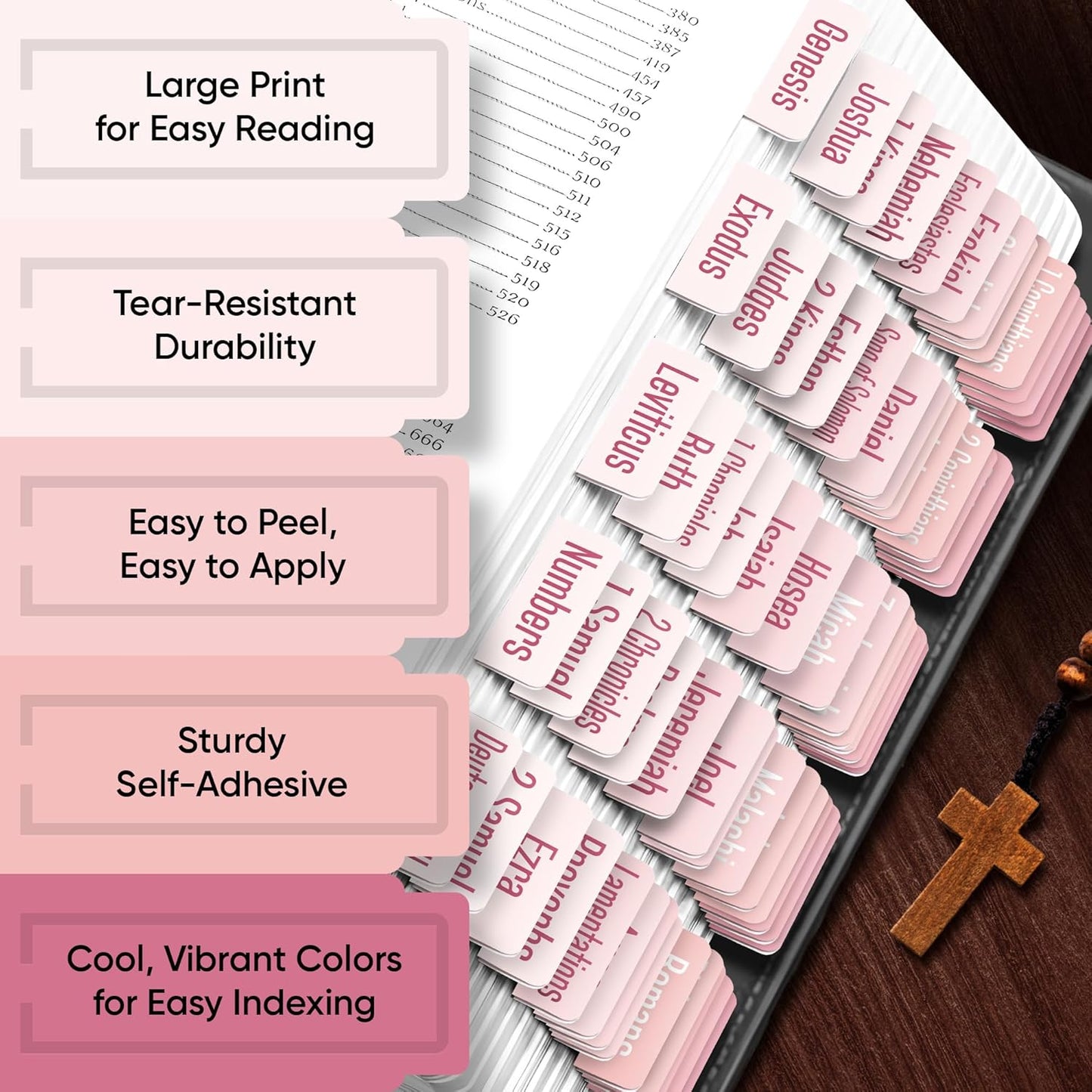 Tab & Verse – Pink Solid Color Bible Tabs