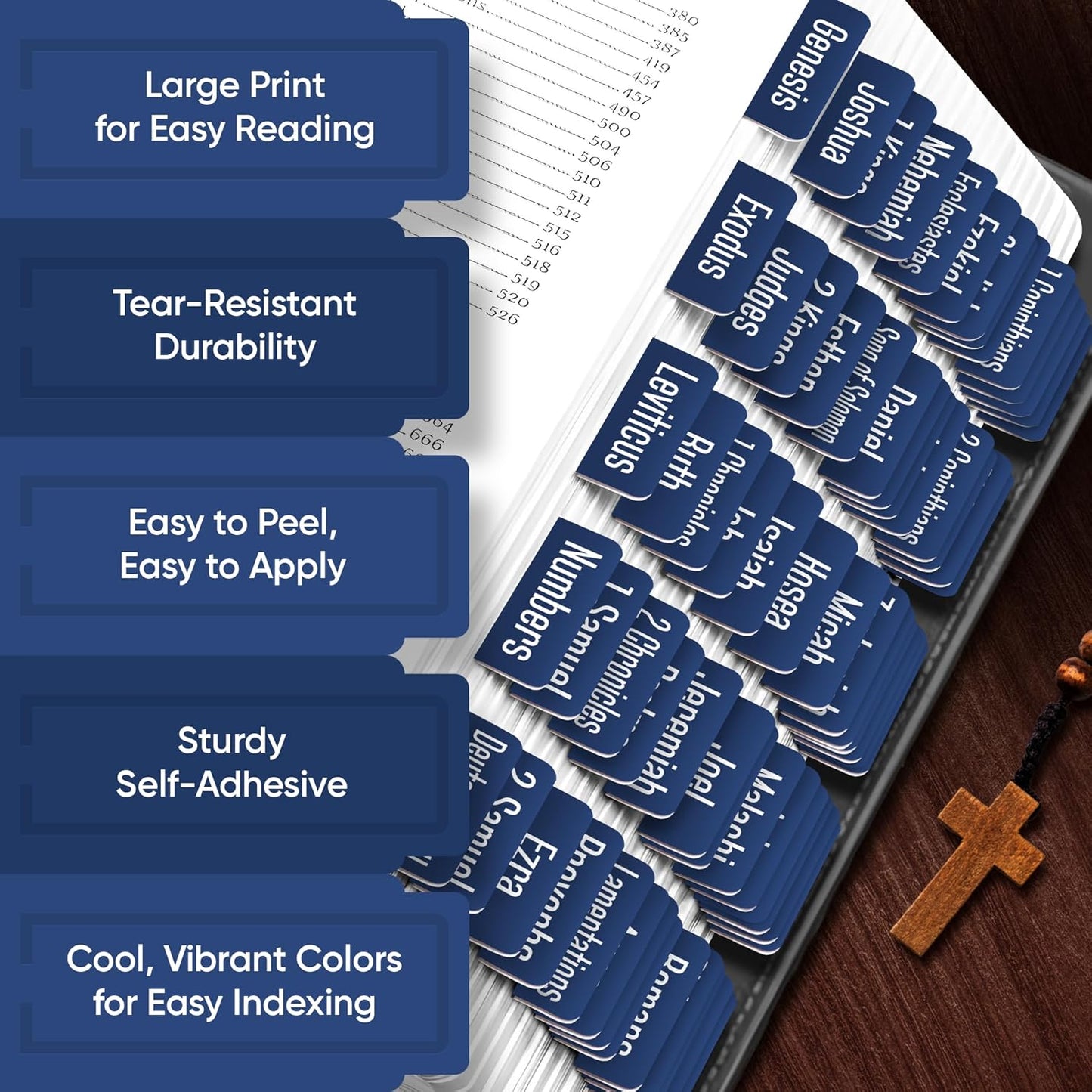Tab & Verse – Navy Blue Solid Color Bible Tabs