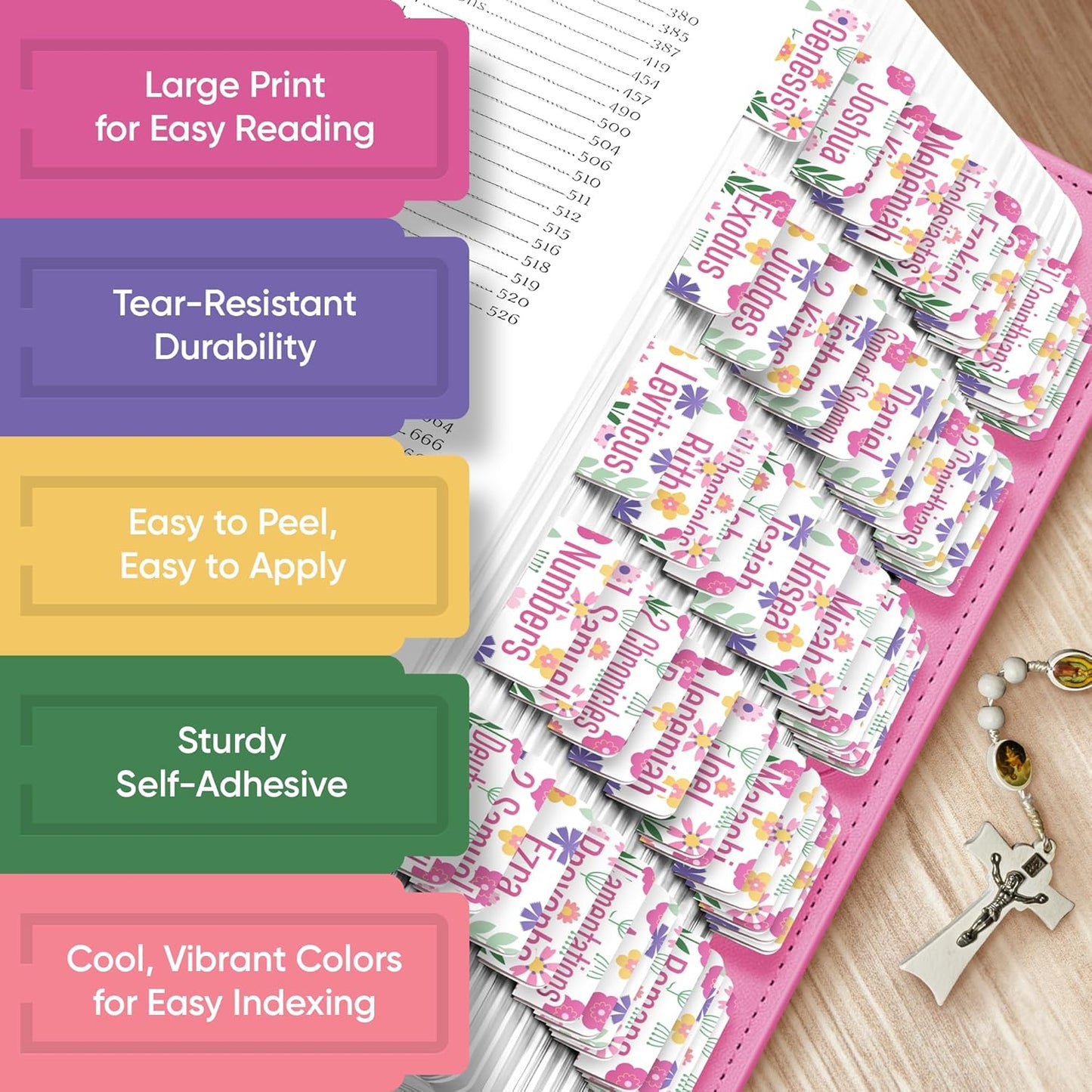 Tab & Verse – Spring Pink Flowers Bible Tabs