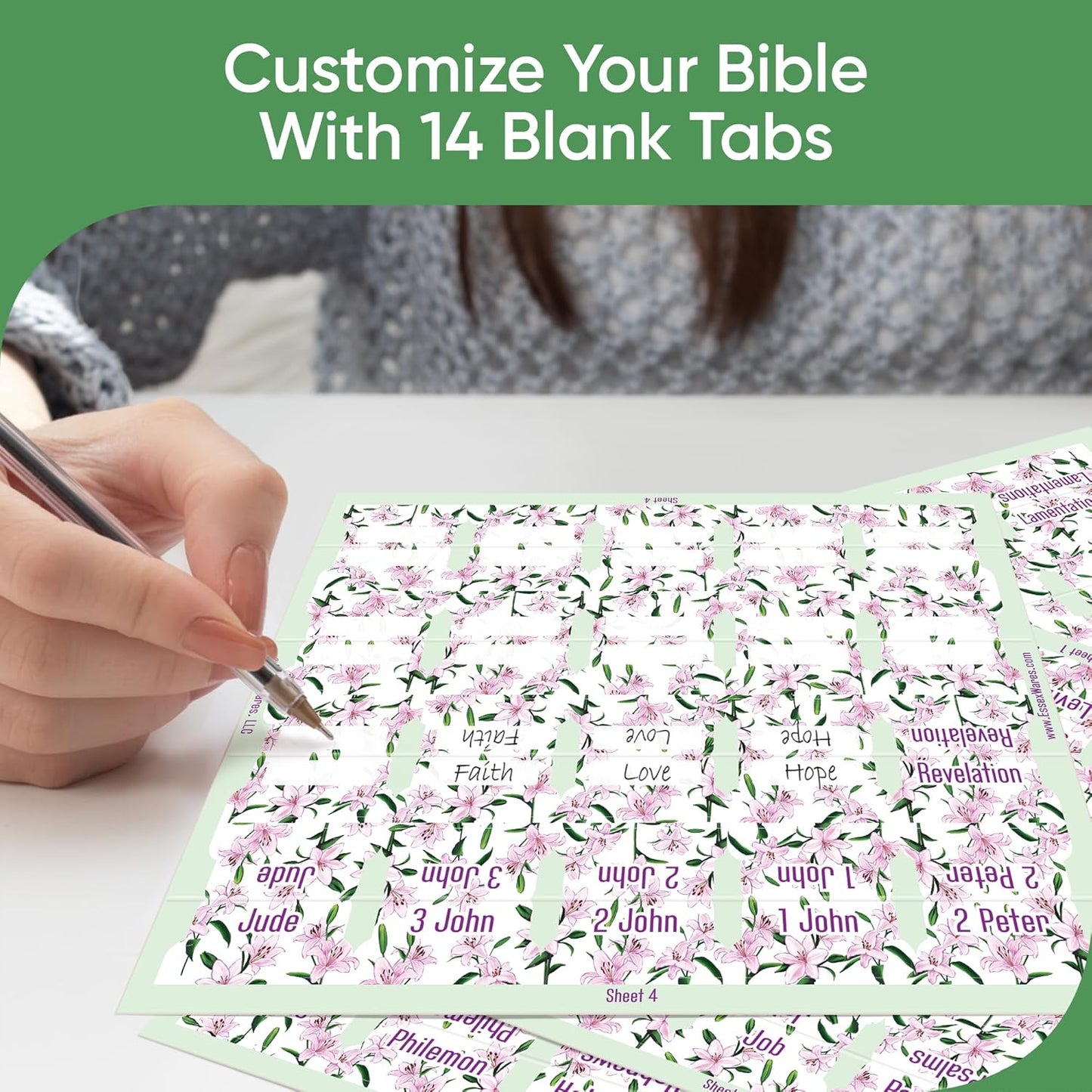 Tab & Verse – Pink Easter Lilies Flower Bible Tabs