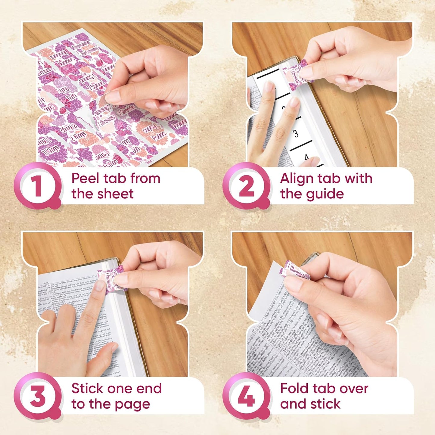 Tab & Verse – Purple & Pink Dahlias Flower Bible Tabs