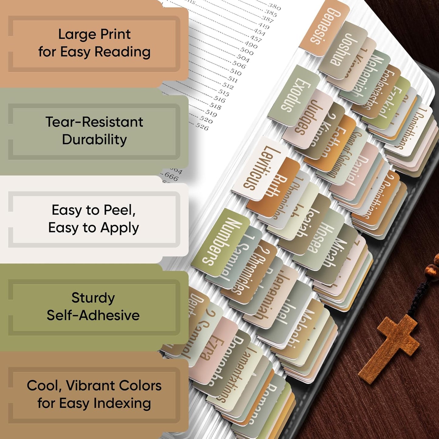 Tab & Verse – Earthy Solid Color Bible Tabs
